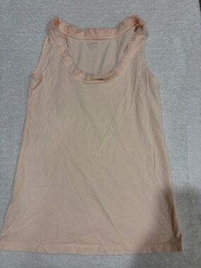 LOFT Peach Ruffle-Trim Sleeveless Tank